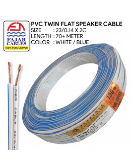 23/14X2C X 70M TWIN FLAT CABLE (WHITE/BLUE) [FAJAR]